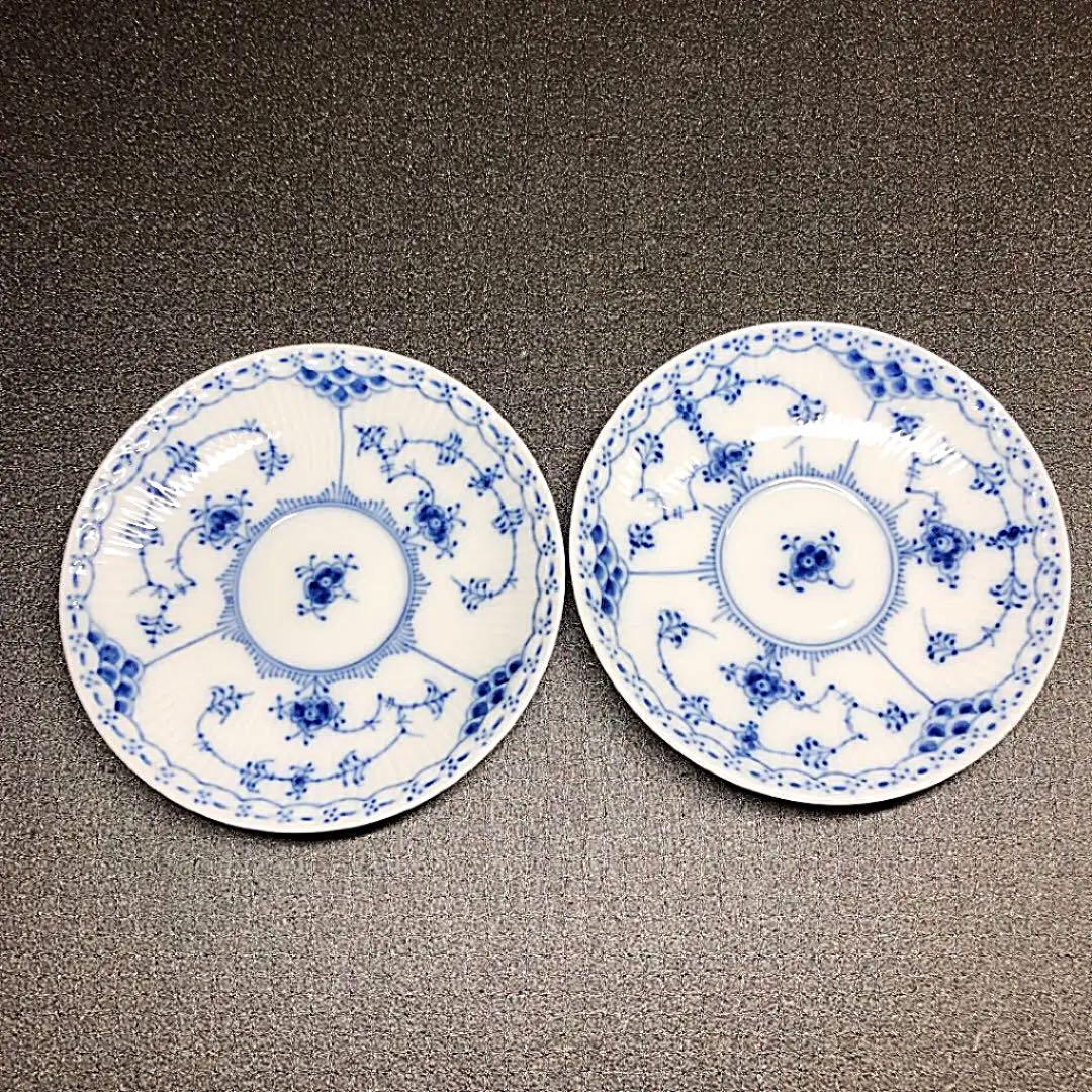 未使用 ブルーフルーテッド ハーフレース 2客 9qAVh-m16431107048 美品 ロイヤルコペンハーゲン 安い特価