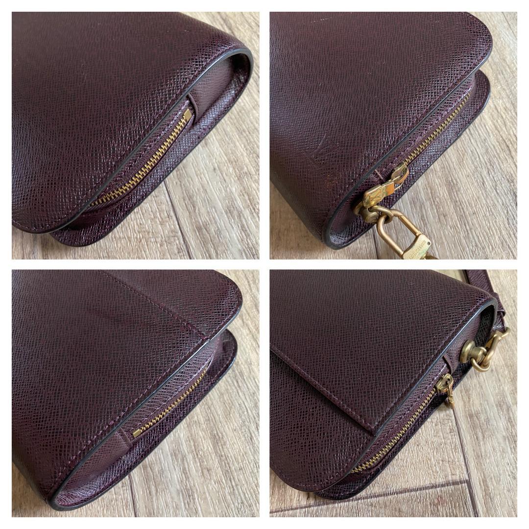 本物☆ルイヴィトン タイガ レザークラッチバッグ ワインレッド