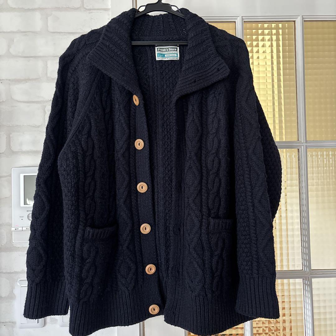 Freak's Store ネイビー ケーブルニットカーディガン