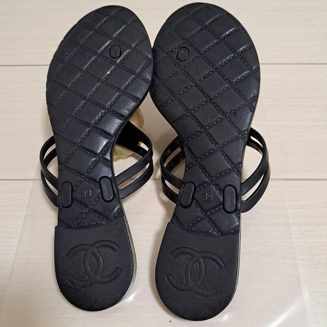 CHANEL シャネル カメリア トングサンダル 39 - メルカリ
