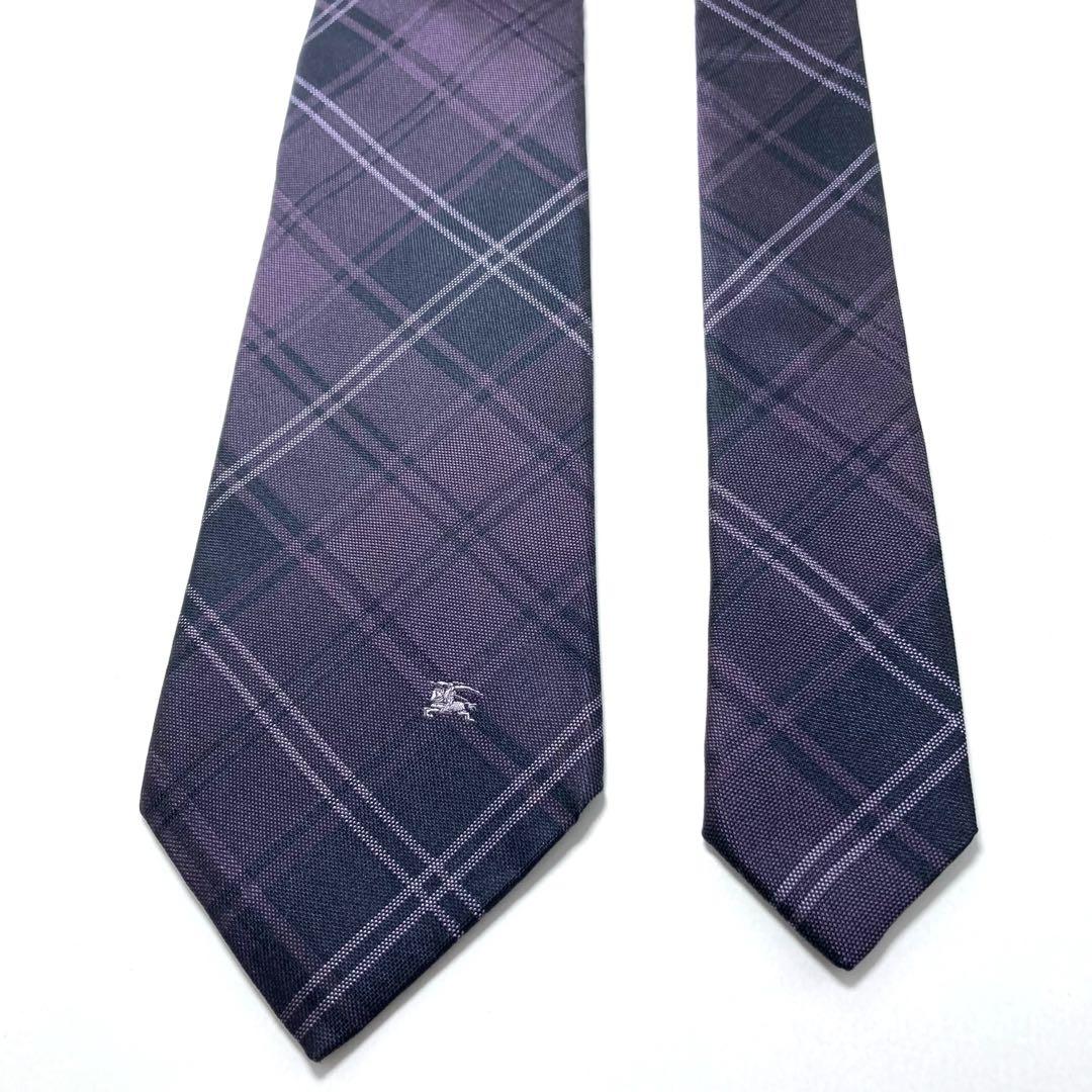 【極美品】BURBERRY BLACK LABEL ネクタイ チェック パープル