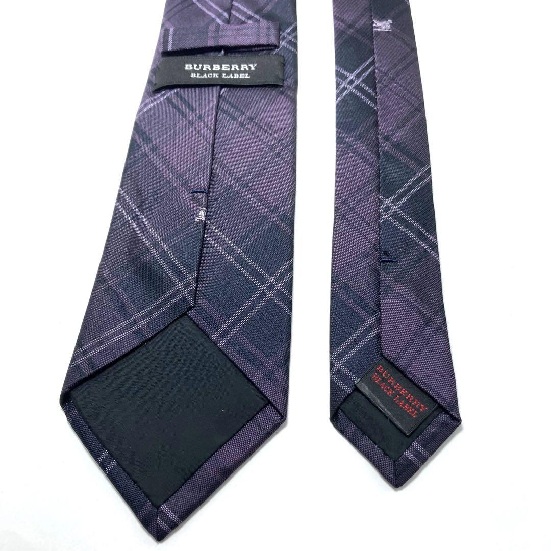 【極美品】BURBERRY BLACK LABEL ネクタイ チェック パープル