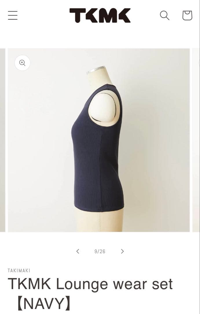 タキマキ 滝沢眞規子 TKMK ブラトップ タンクトップ サイズ1 ネイビー タキマキ 滝沢眞規子 TKMK ブラトップ タンクトップ サイズ1 ネイビー
