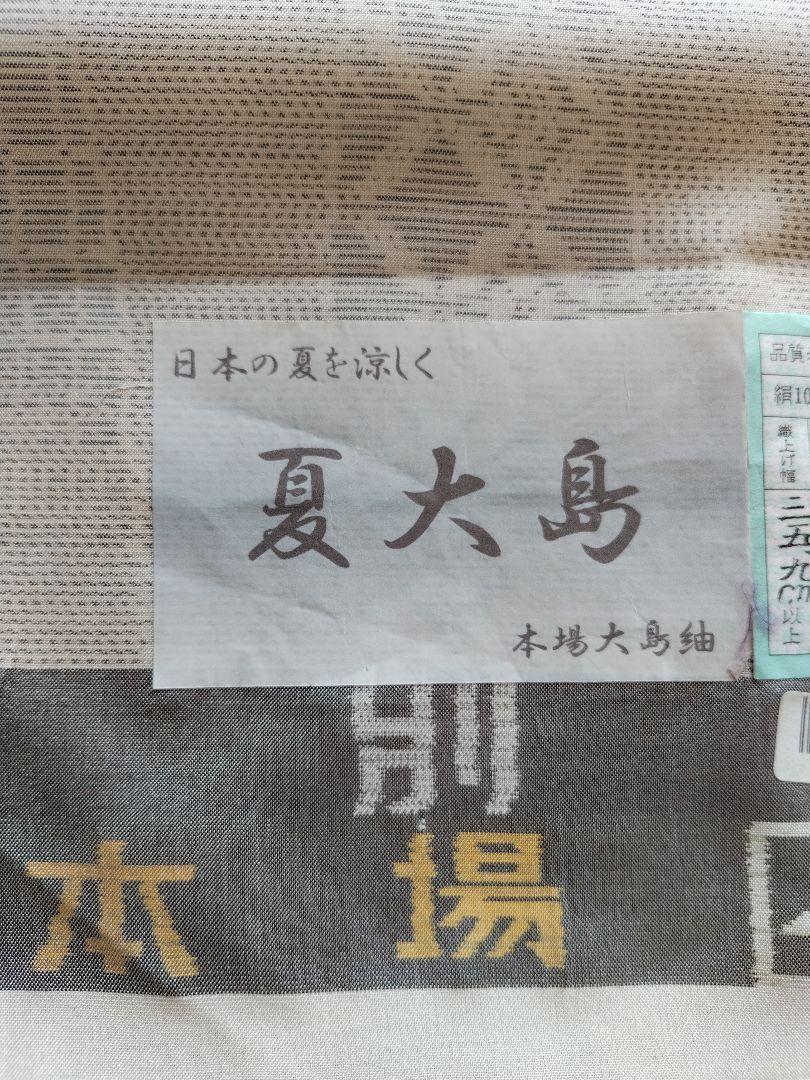 夏大島　本場大島紬　白大島　着物