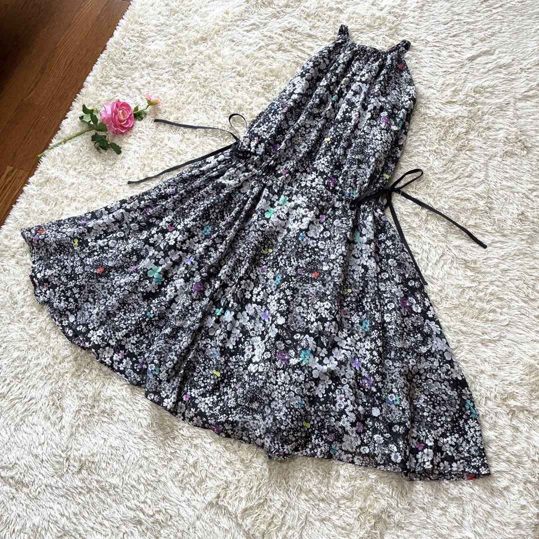 Paul Smith ホルターネックフレアワンピース 花柄 リボン 大きいサイズ
