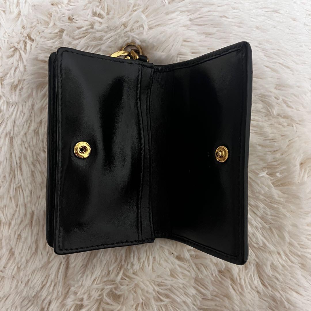 Miu Miu ブラック レザー カードケース　キルティング