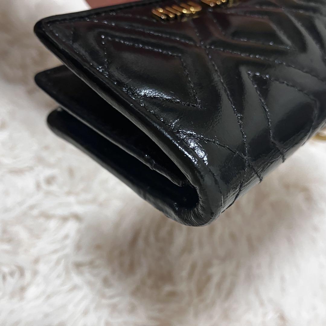 Miu Miu ブラック レザー カードケース　キルティング