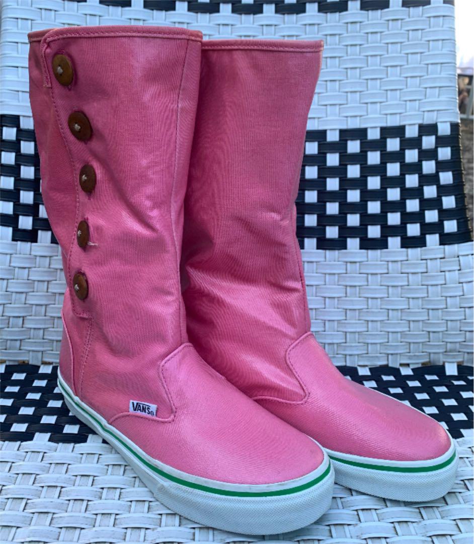 VANS バンズ レインシューズ ピンク 試しばきのみ サイズ24.5希少品