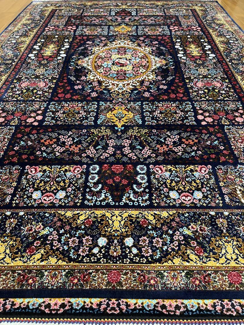 高密度シルクペルシャ絨毯｜クムデザイン｜100×150cm｜約225万ノット