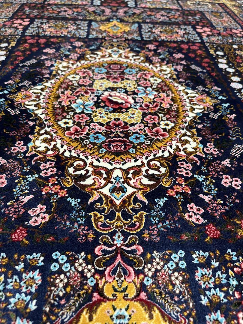 高密度シルクペルシャ絨毯｜クムデザイン｜100×150cm｜約225万ノット