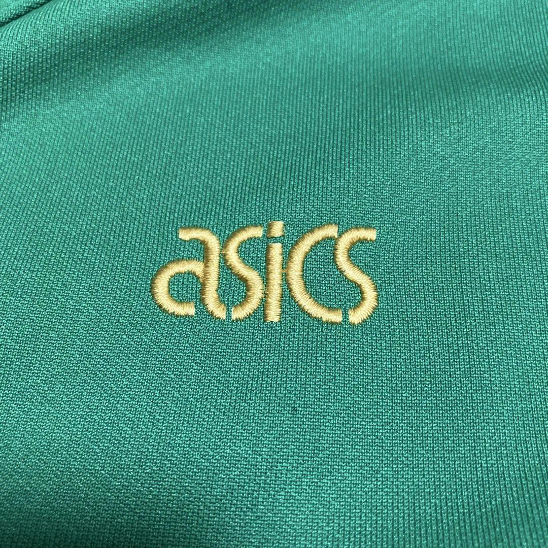 【ASICS】レトロ ジャージ 上 グリーン Sサイズ（AN-106）