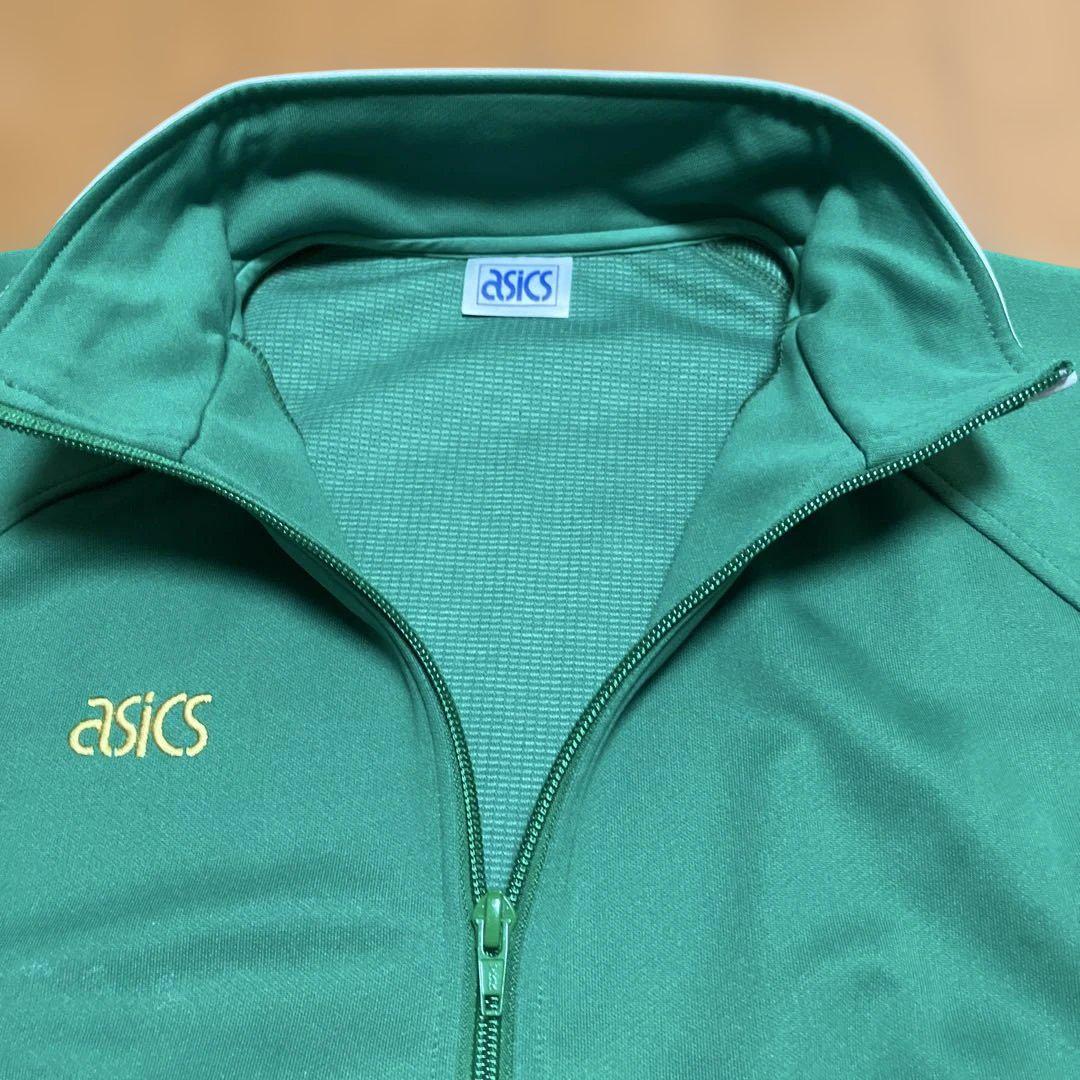 【ASICS】レトロ ジャージ 上 グリーン Sサイズ（AN-106）