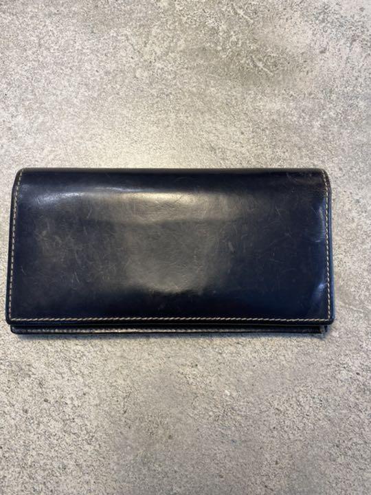 ホワイトハウスコックス　レザー長財布（ネイビー）