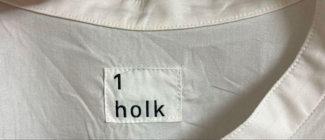 ホーク holk バンドカラーシャツ ホワイト リボン - メルカリ