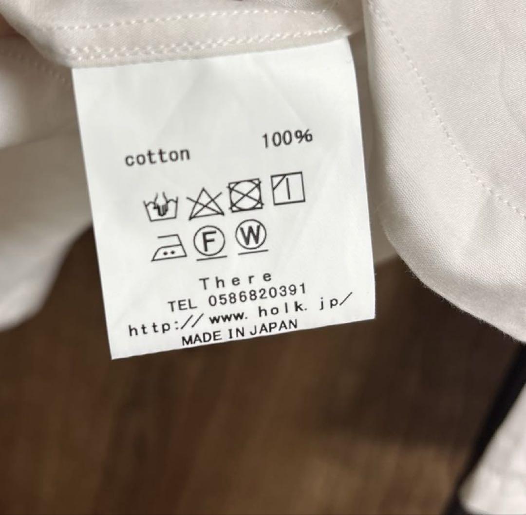 ホーク　holk バンドカラーシャツ　ホワイト　メディカルシャツ ホーク holk バンドカラーシャツ ホワイト メディカルシャツ