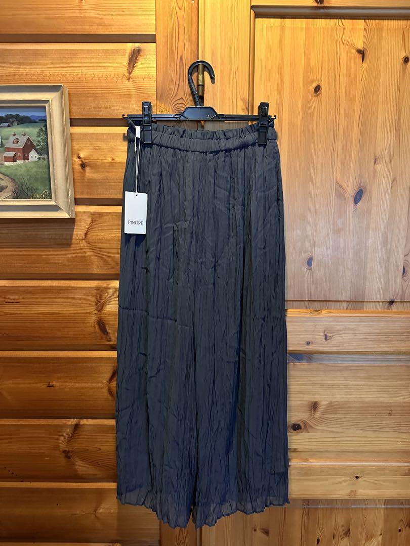 新品未使用　PINORE シフォン楊柳キュロットパンツ