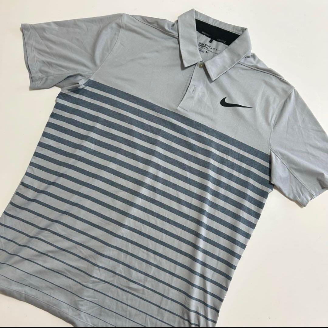 NIKE ナイキ 半袖ハイネックシャツ グリーン×黒 ドット柄 背面
