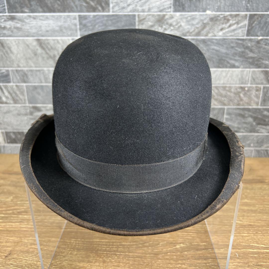 ①GLYN &Co. ヴィンテージ ボーラーハット 山高帽 ブラック