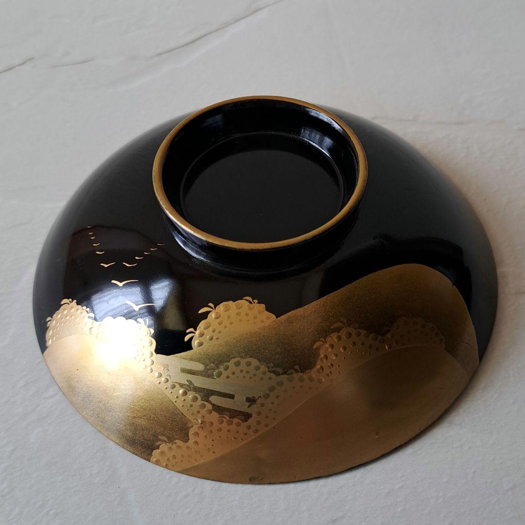 蓋付き椀　5客　吸い物椀　古道具　骨董品　蒔絵
