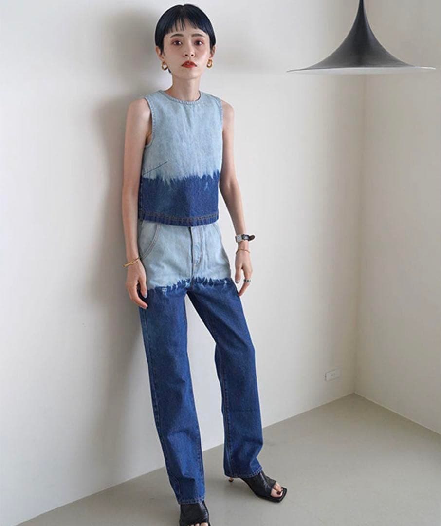 MECRE ノースリーブブラウス F インディゴブルー レディース