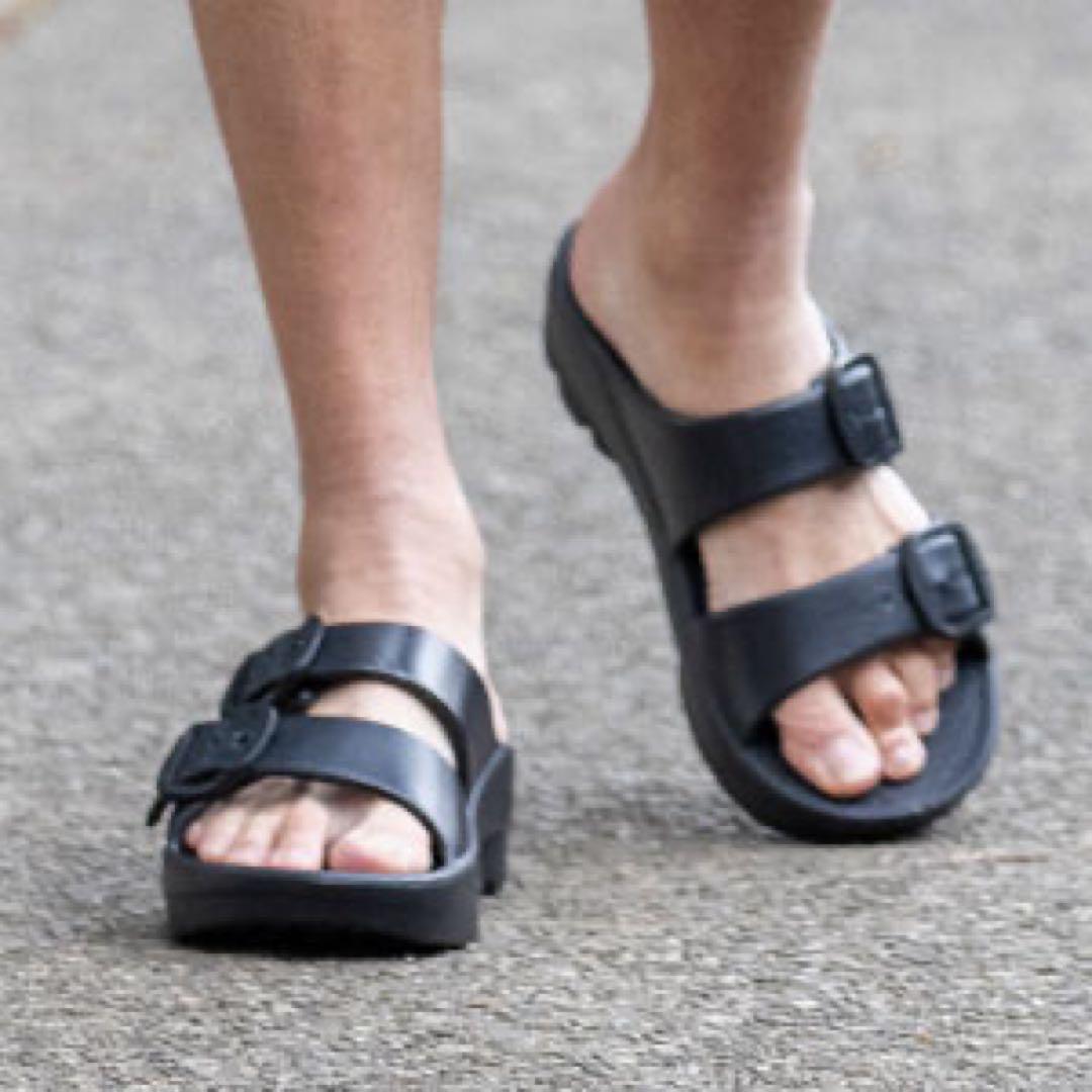 Telicリカバリーサンダル　ネイビー　W-BUCKLE ML(25.5-26)