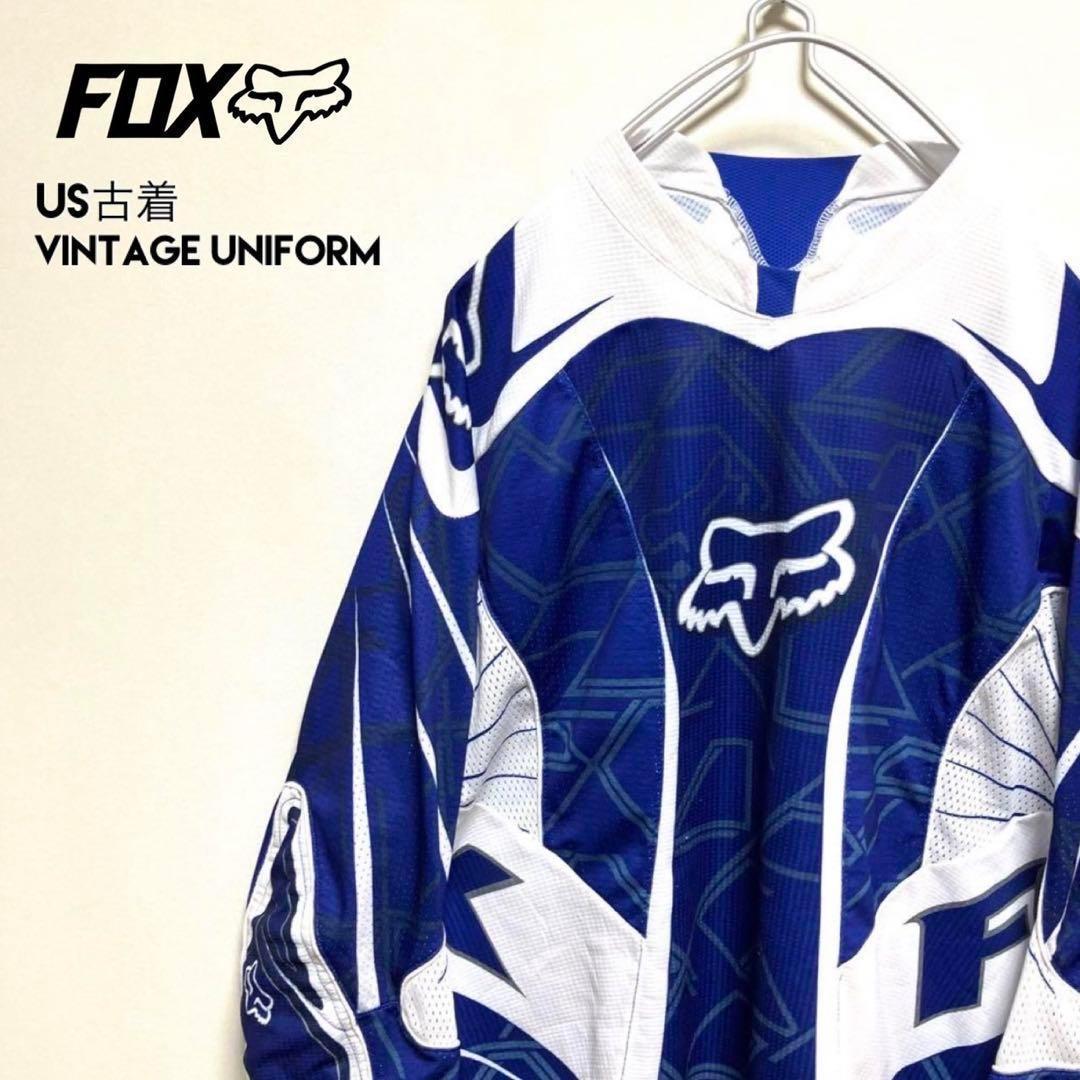 US古着FOXレーシングモトクロスシャツロンTユニフォーム【j92】 US古着FOXレーシングモトクロスシャツロンTユニフォームj92