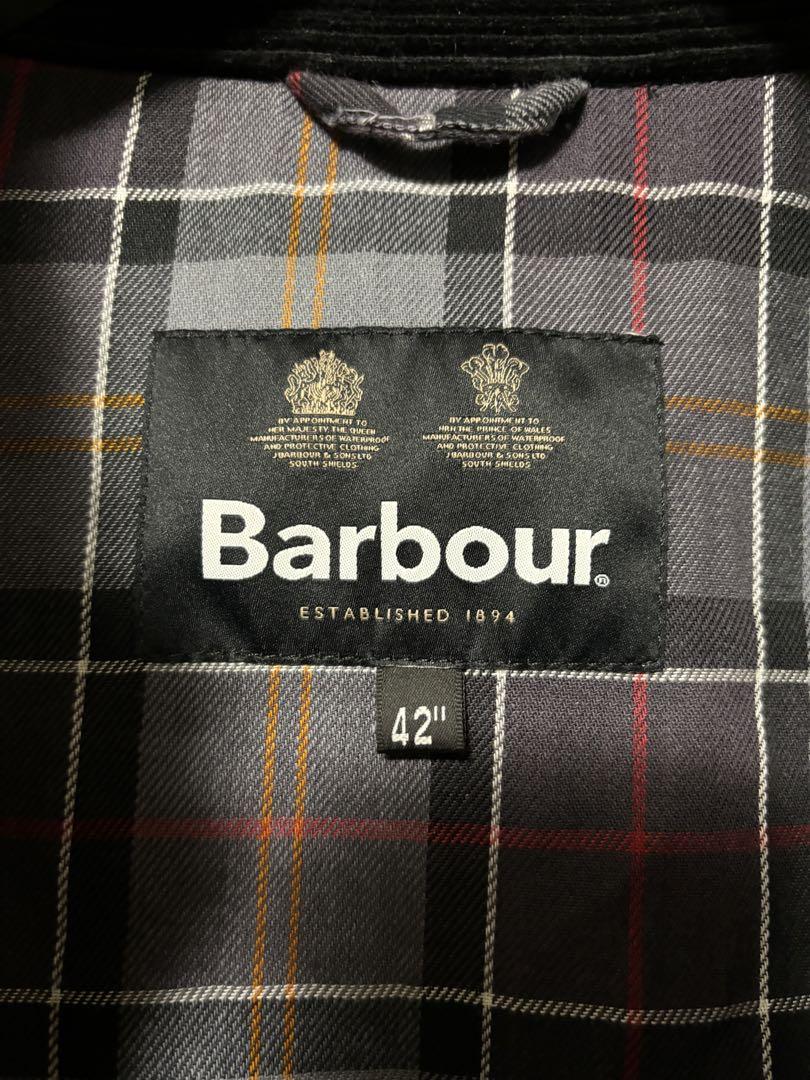 Barbour ステンカラーコート 42インチ 黒