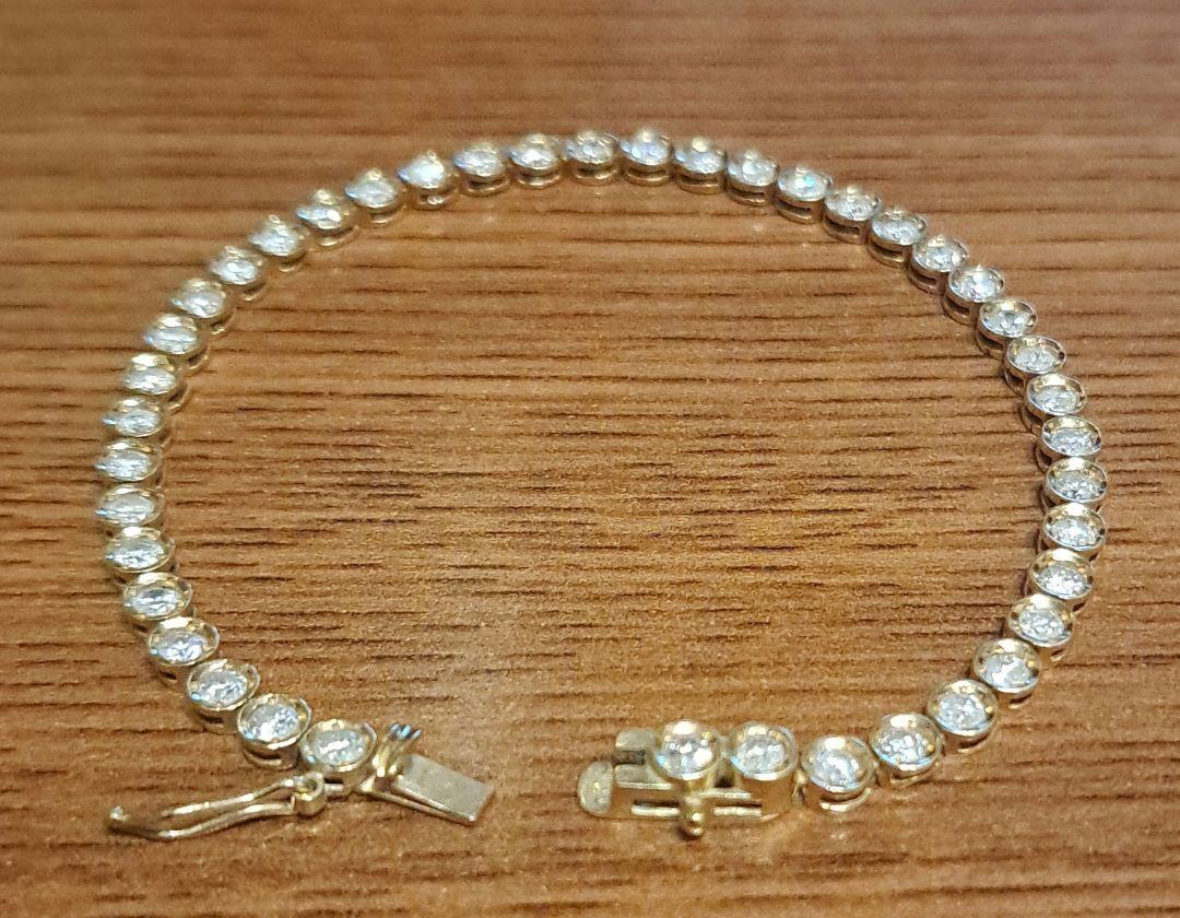 大統領 K18 ダイヤモンドテニスブレスレット3.06ct