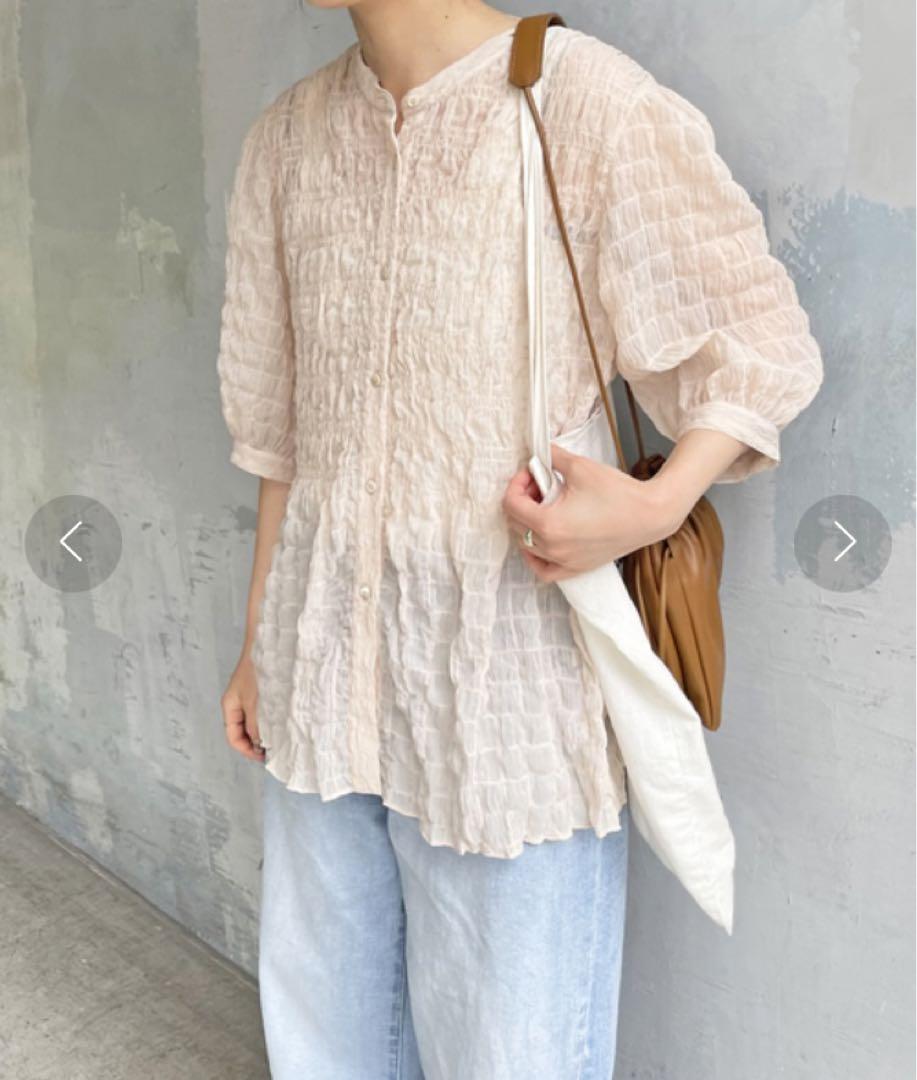 Spick&Span スピックアンドスパン シアーチェックシャーリングブラウス