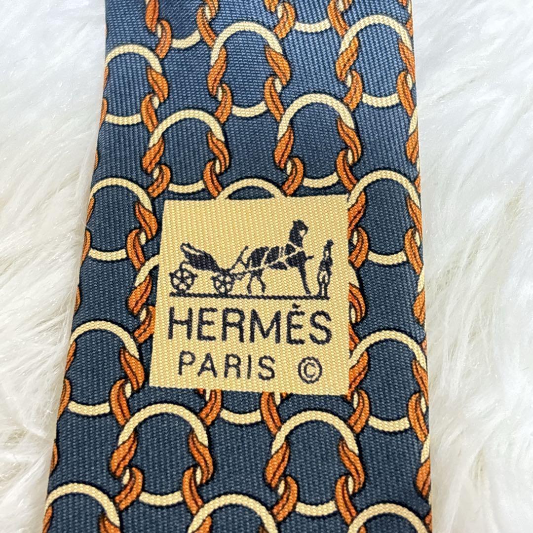 ［美品］HERMES PARIS エルメス　ネクタイ　シルク100%
