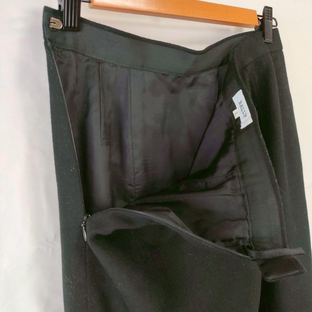 BALLY バリー　ロング丈タイトスカート　ウール素材　無地　シンプル　黒　L