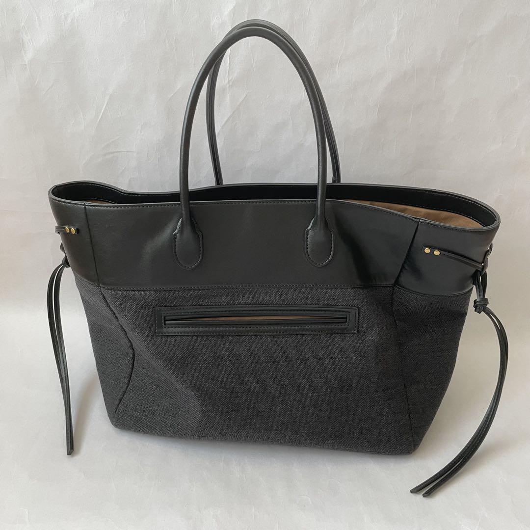 大人気新品セール ブ 美品 Mila A4 黒 サイドフリンジキャンバストートバッグ Owen バッグ