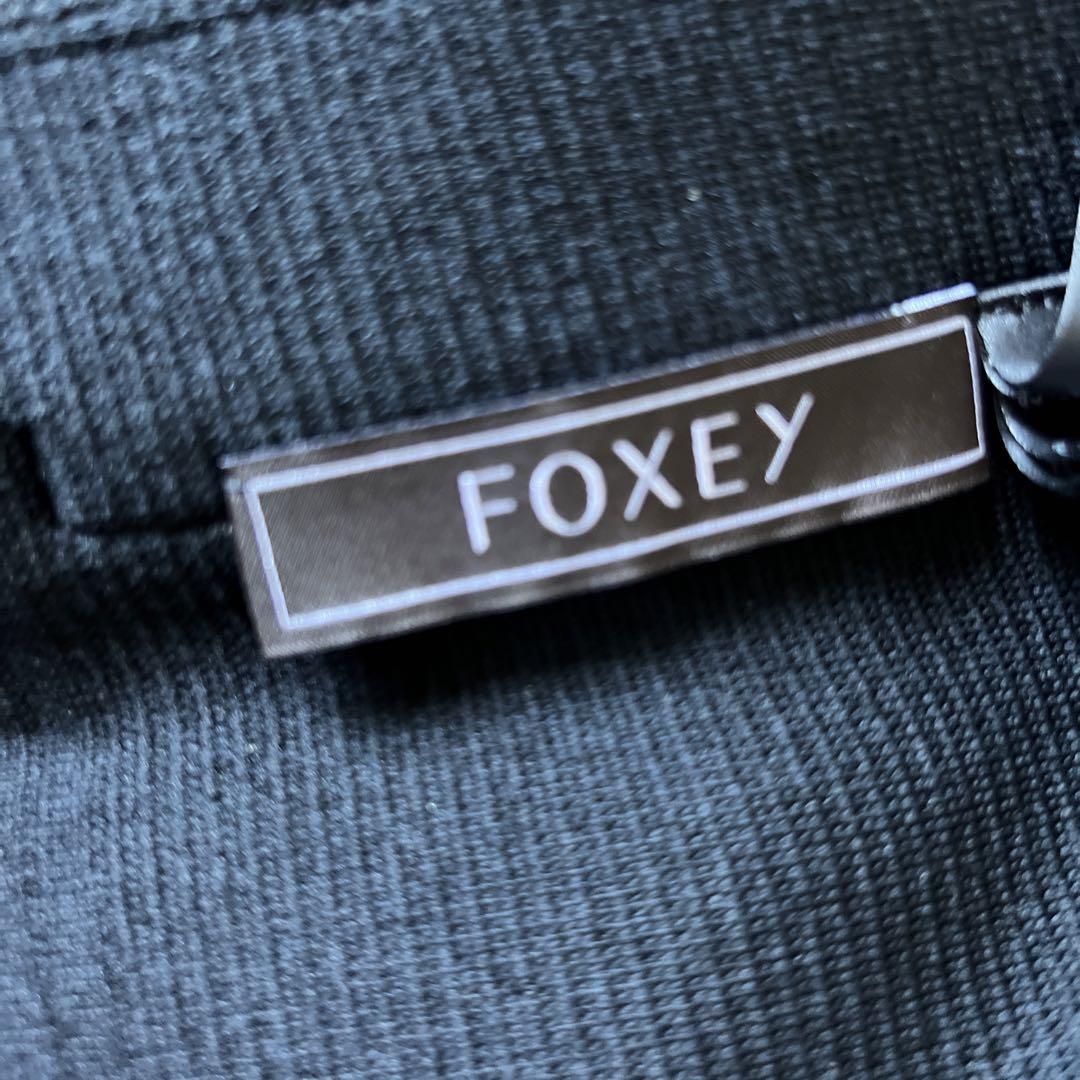 FOXEY フォクシー40❣️ワンピース半袖ブラックニットワンピース40