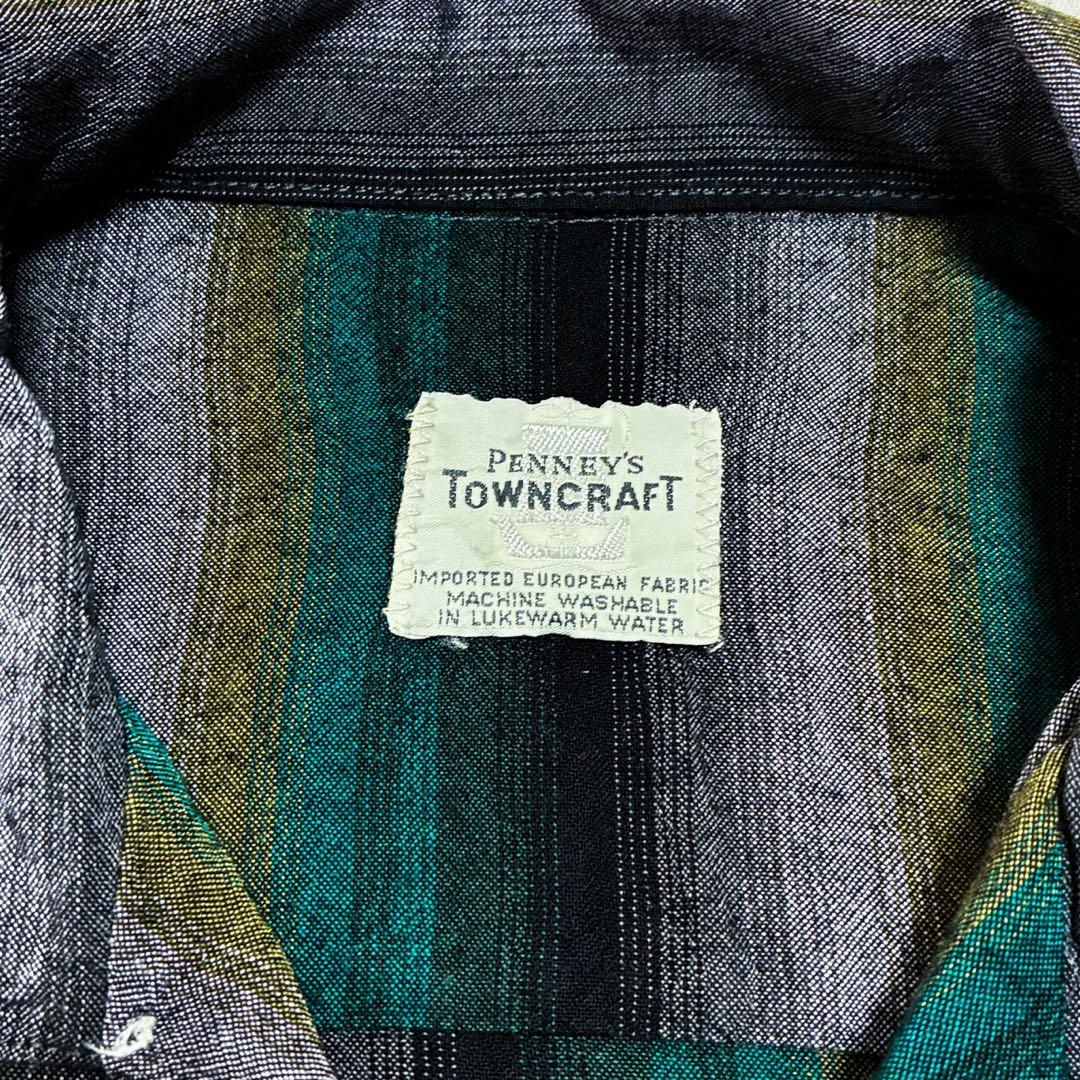60s TOWNCRAFT タウンクラフト ストライプ レーヨン シャツ 好色