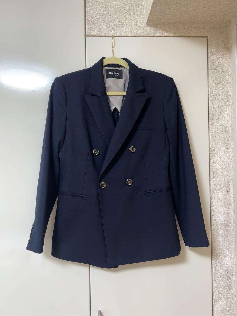 herlipto Double-breasted Twill Blazer