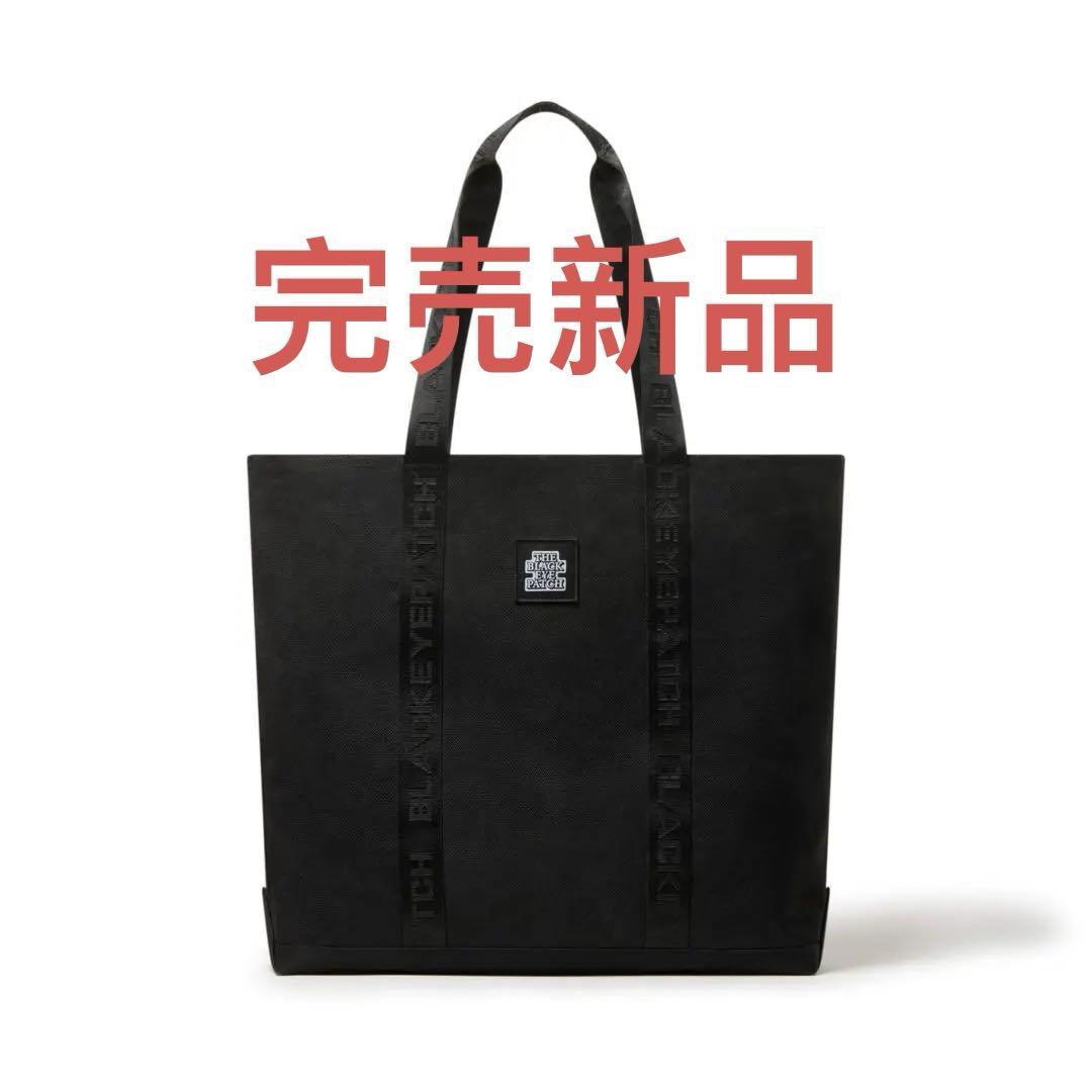 ブラックアイパッチ 取扱注意 刺繍 ロゴ トートバッグ ブラック L 完売新品L ブラックアイパッチ トートバッグ BlackEyePatch 黒