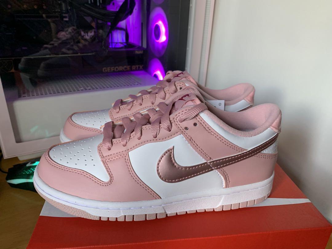 NIKE DUNK LOW GS “PINK VELVET\" レディース24.5 Nike Dunk Low GS Pink Velvet Kids Youth Women Casual Shoes