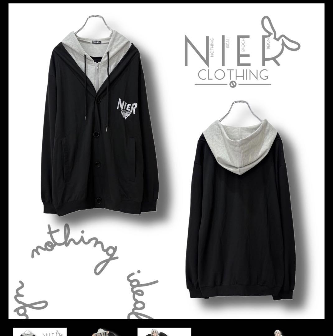 NieR フェイクレイヤードZIP OUTER【BLACK×GRAY】
