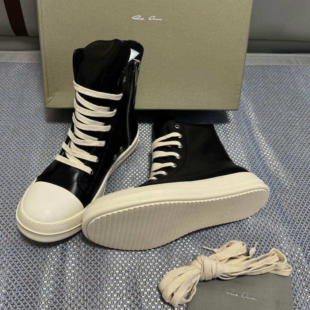RICK OWENS ラモーンズ ハイカット レザースニーカー RICK OWENS ラモーンズ ハイカット レザー スニーカー 美品