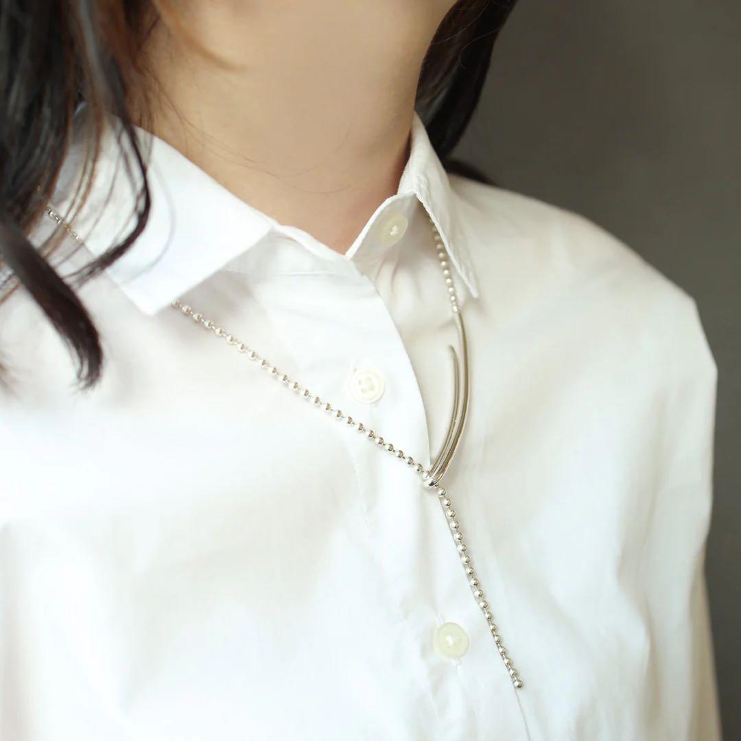 美品【e.m. 】イーエム シルバー ボールチェーン フック ネックレス