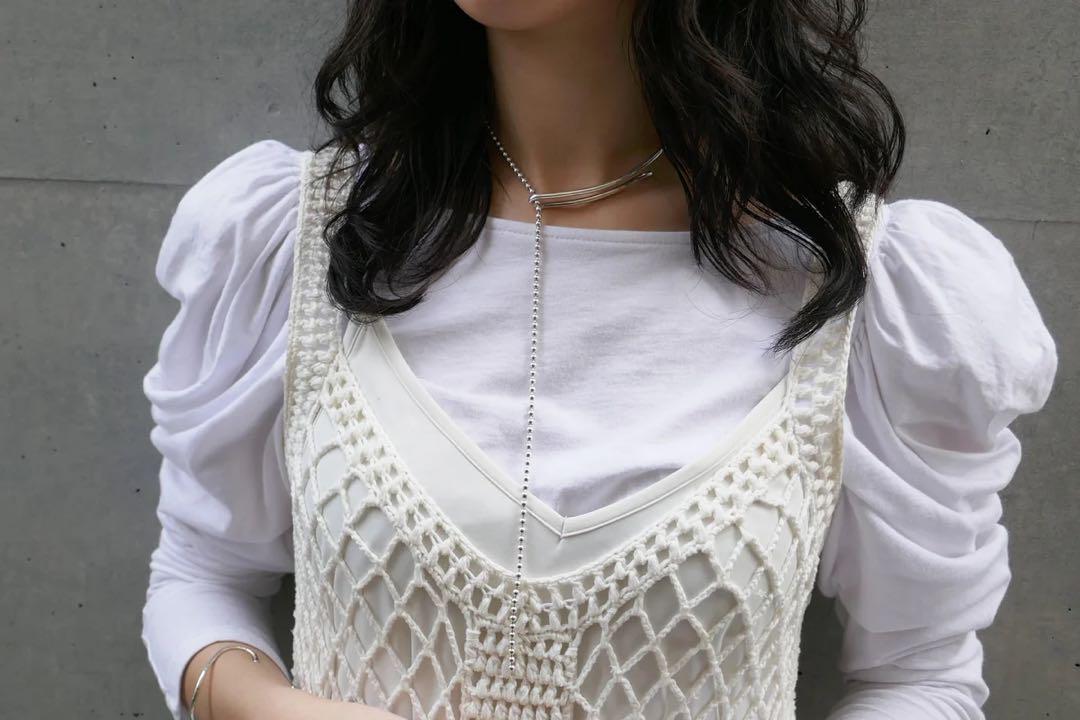 美品【e.m. 】イーエム シルバー ボールチェーン フック ネックレス