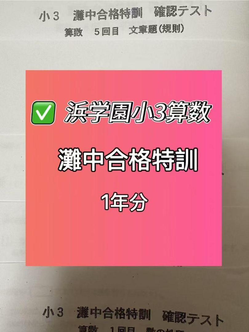 【激安通販オンラインショップ】 浜学園小3灘中合格特訓算数 確認テスト - メルカリ 語学・辞書・学習参考書