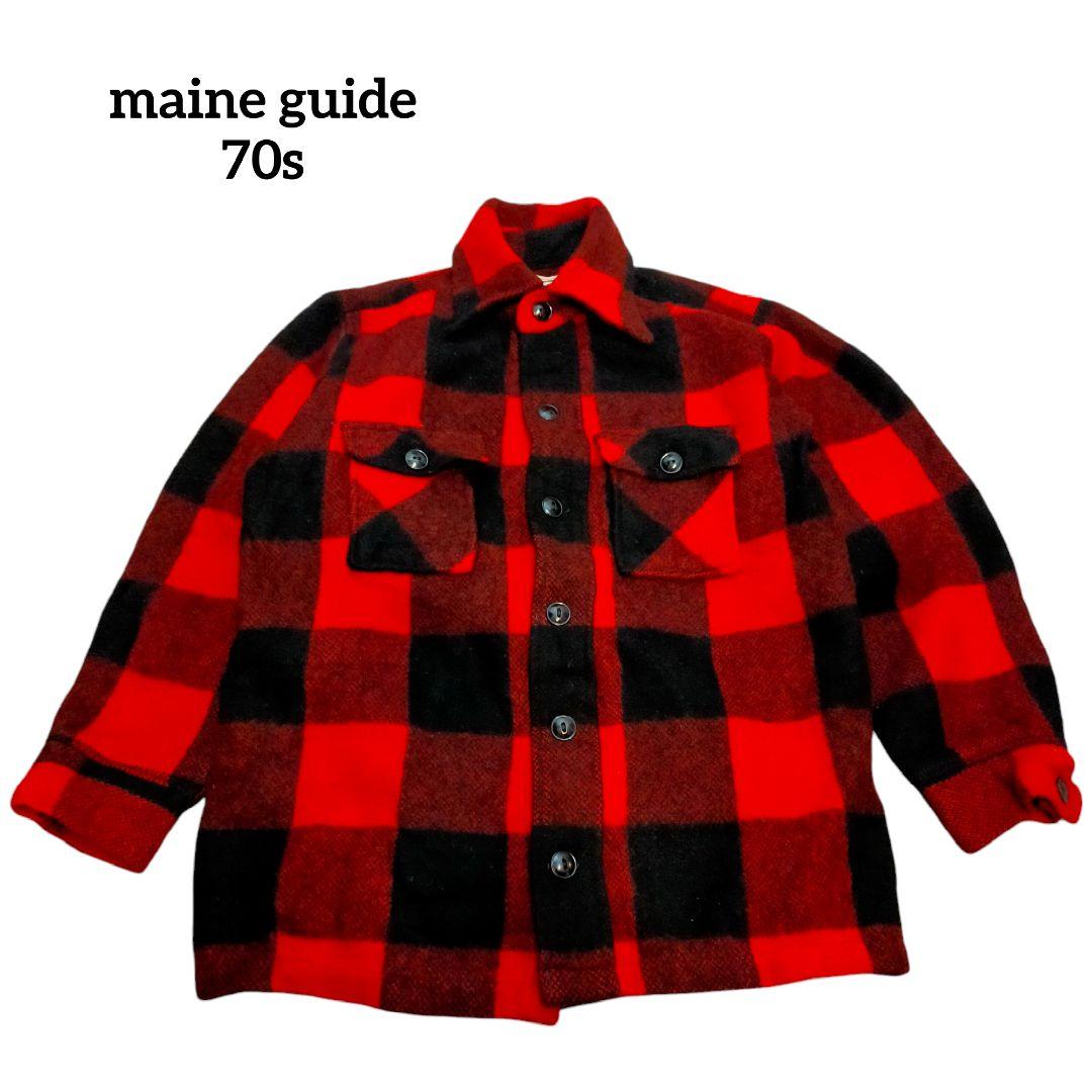 古着　maine guide　ネルシャツ　バッファローチェック　70s　80s