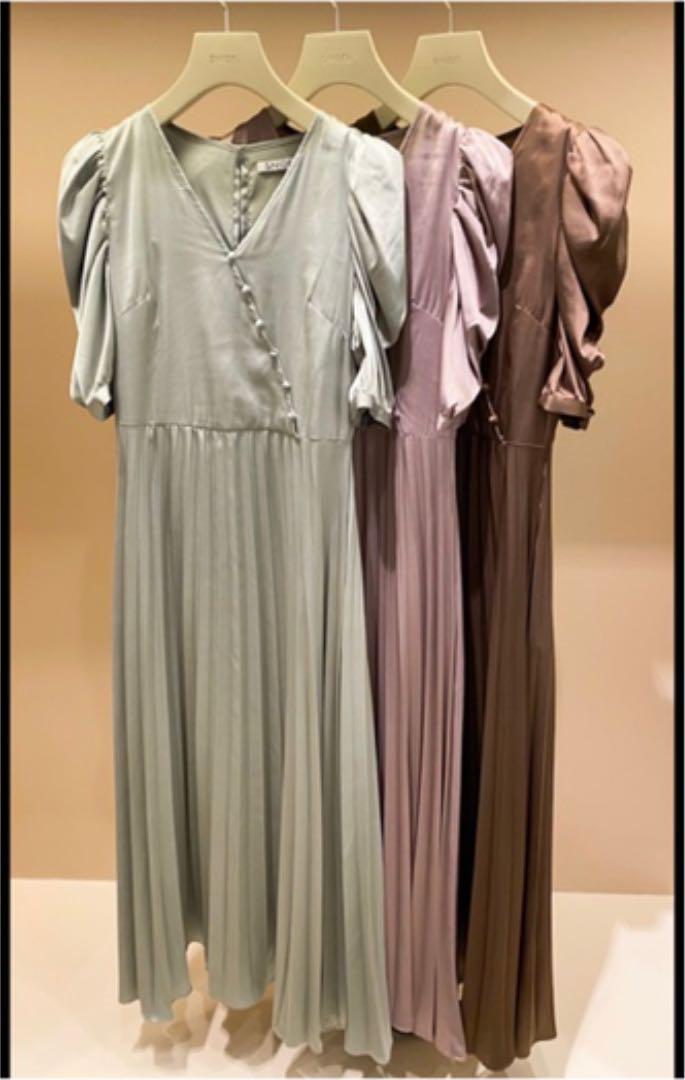 オンラインストア入荷 Snidel Snidel サテンパフスリーブワンピース 純正大阪