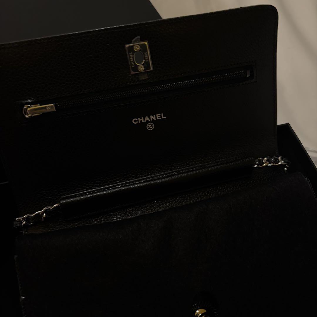 CHANEL シャネル チェーンウォレット ココマーク キャビアスキン