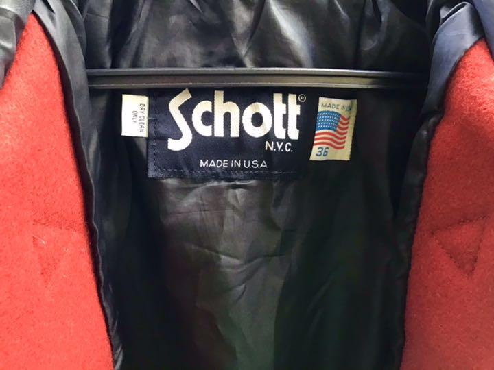 Schott ダッフルコート (濃赤)