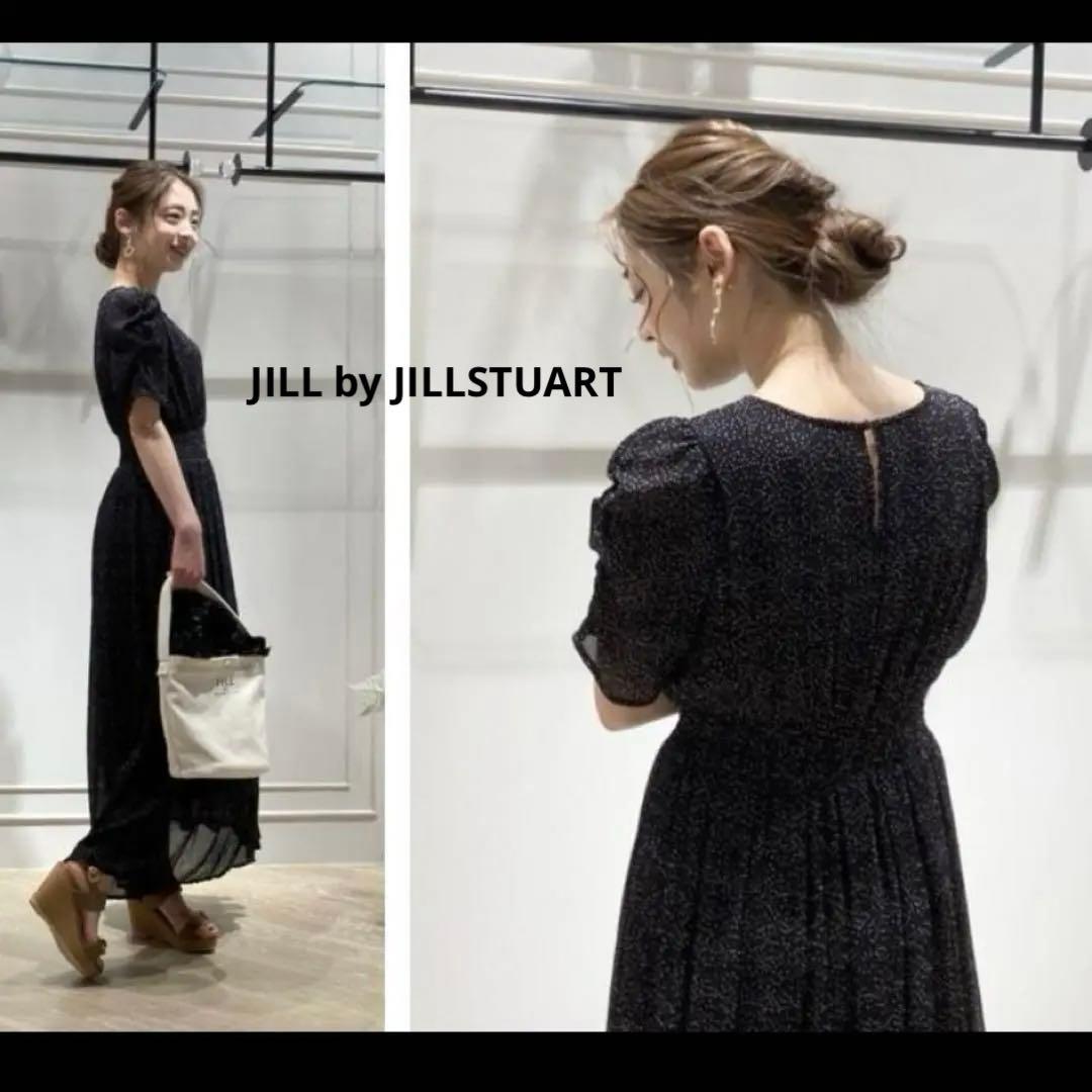 美品 JILL by JILLSTUARTドットプリーツワンピース 黒