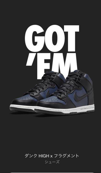 ナイキ NIKE ダンクHIGH フラグメントシューズ
