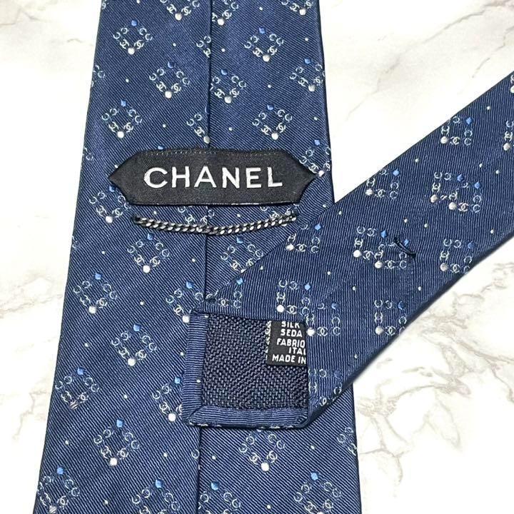 格安超歓迎 CHANEL 最高級シルク100%ネクタイ チェーン ココマーク 総柄 OXJAF-m16507898550 新作定番