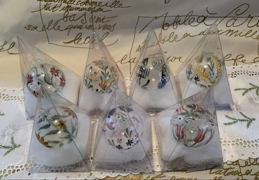 手書きの卵 ザルツガラスオーナメント4種類セット